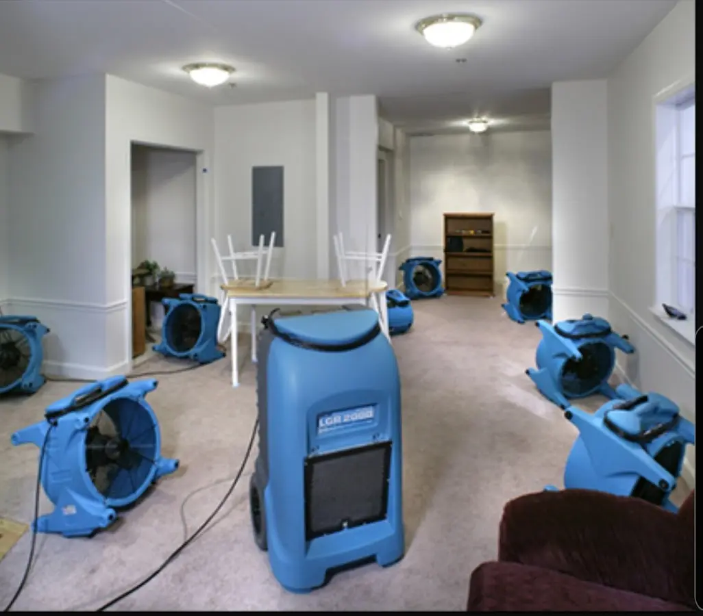 Air movers and dehumidifier setup for Water Extraction & Removal in Lake Monticello